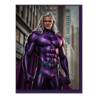 Pôster Super-herói Roxo: Fantasia Urbana