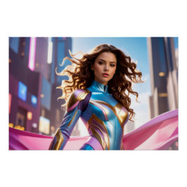 PÔSTER SUPER-HEROÍNA - FANTASIA CIENTÍFICA