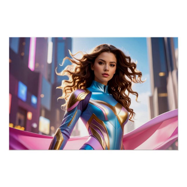 PÔSTER SUPER-HEROÍNA - FANTASIA CIENTÍFICA (Frente)