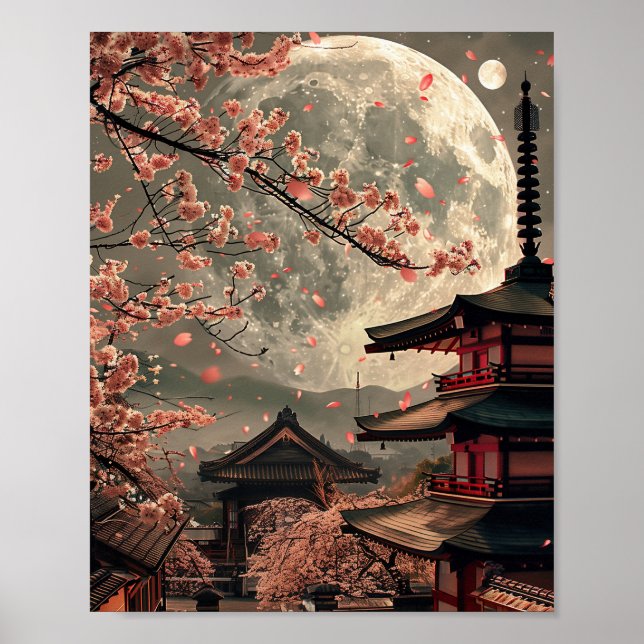 Poster Super Lua em Tóquio Japão (Frente)