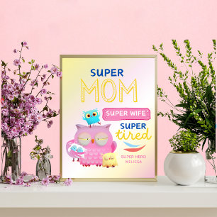 Poster Super Mãe Engraçada, Esposa, Dia de as mães Super