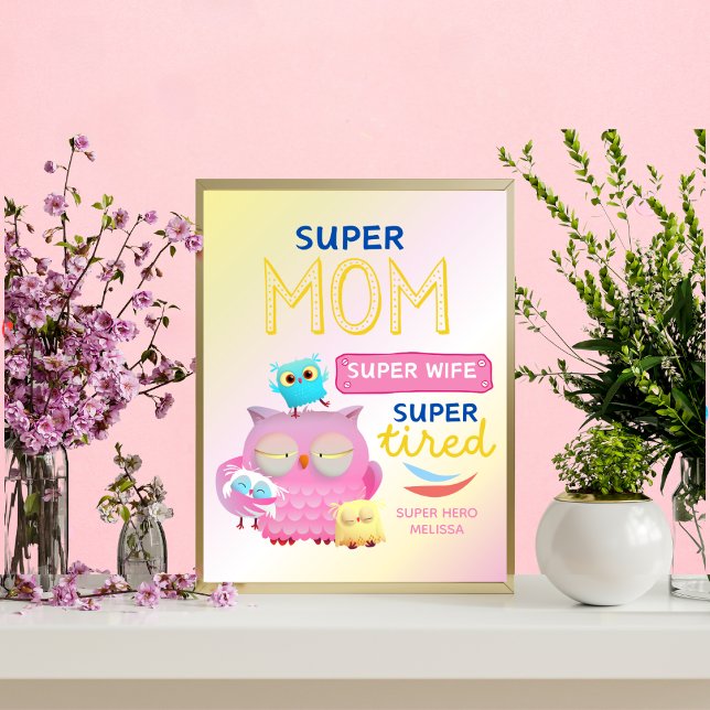 Poster Super Mãe Engraçada, Esposa, Dia de as mães Super  (Criador carregado)