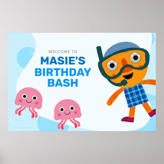 Poster Super Simples | Festa de Natação de Noodle & Pals (Frente)