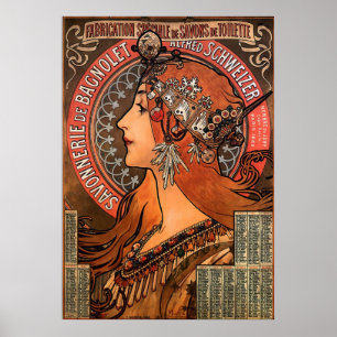 PÔSTER SUPER SIZE-ALPHONSE MARIA MUCHA-SAVONNERIE DE BAGN