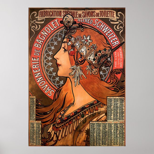 PÔSTER SUPER SIZE-ALPHONSE MARIA MUCHA-SAVONNERIE DE BAGN (Frente)