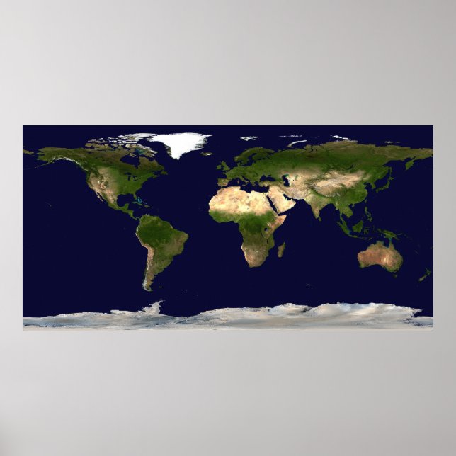 Pôster Superfície da Terra, Água Profunda e Topogra Sombr (Frente)