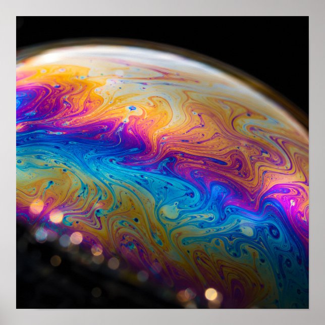Poster Superfície de Bolha de Sabão Macro (Frente)