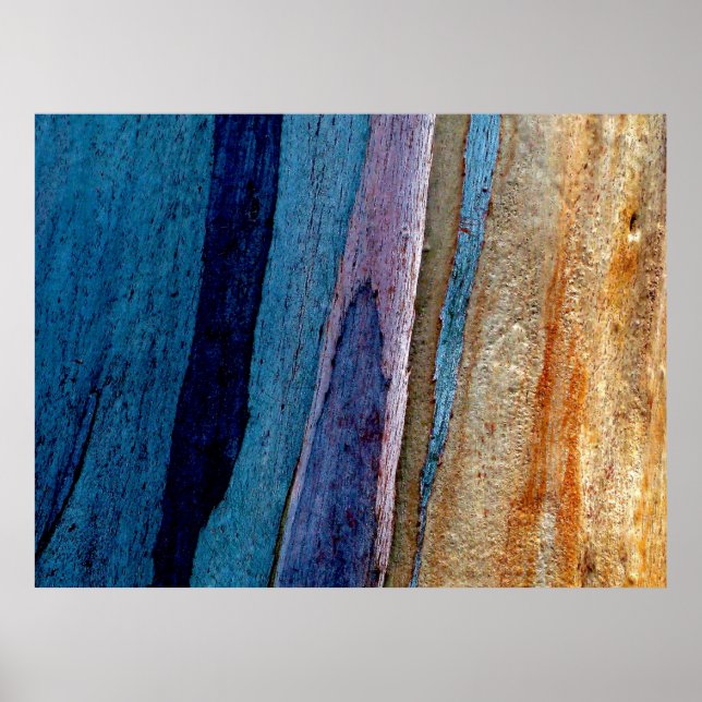 Poster Superfície pintada de cor azul e castanha (Frente)