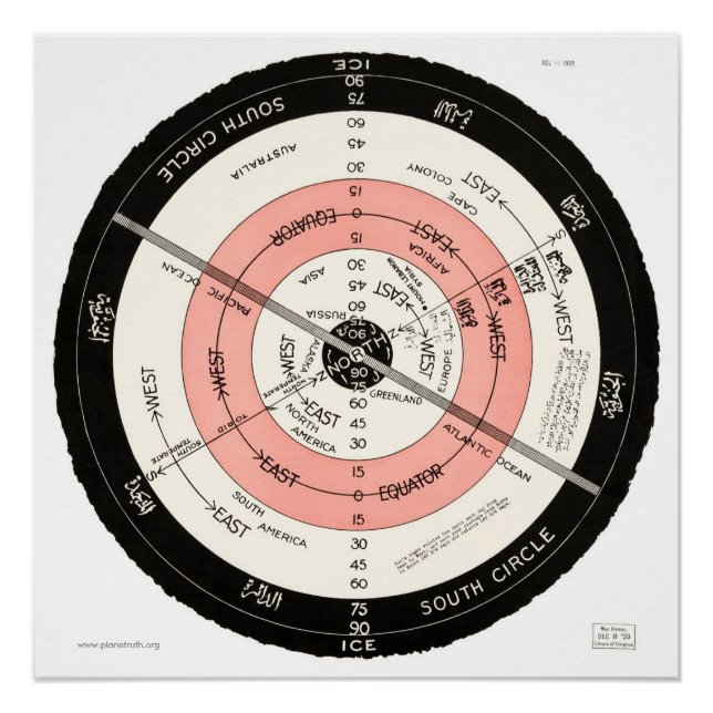 Pôster "Superfície plana, Terra Papel de carta" High-Res (Frente)