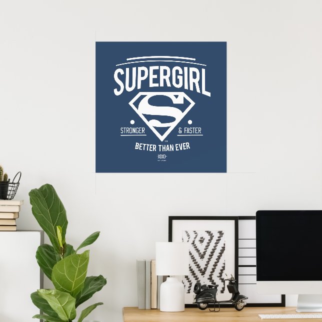 Poster Supergirl Melhor Do Que Nunca Gráfico Retroativo (Escritório em casa)