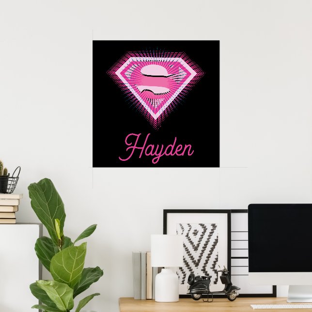 Poster Supergirl Pink Logo (Escritório em casa)
