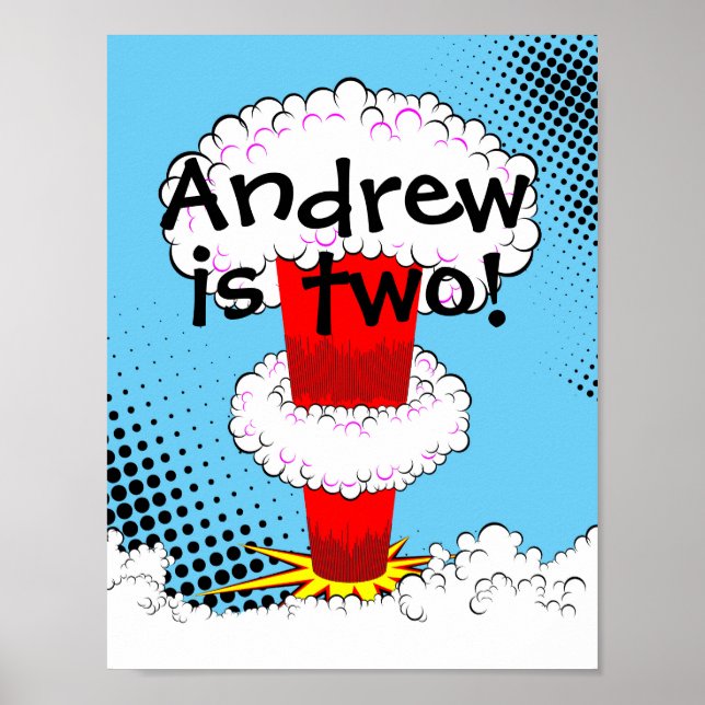 Poster Superhero Birthday Party Sign (Frente)