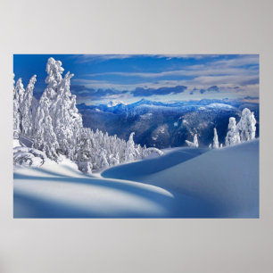 Poster superior das montanhas da neve
