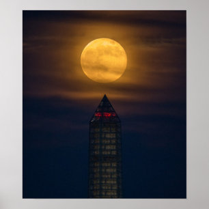 Poster Superlua sobre o Monumento de Washington