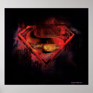 Pôster Superman S-Shield   Logotipo pintado