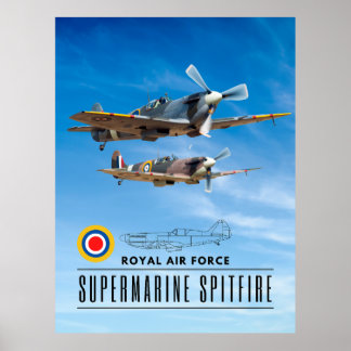 POSTER SUPERMARINE SPITFIRA - ROYAL AIR SQUADRON