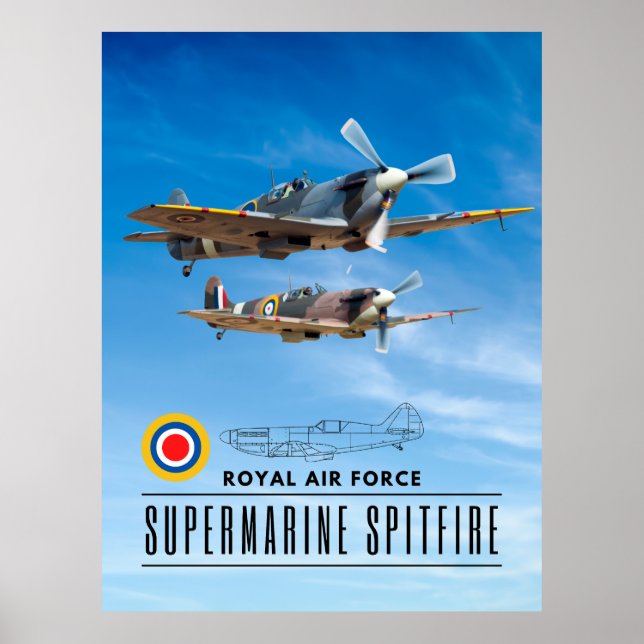 POSTER SUPERMARINE SPITFIRA - ROYAL AIR SQUADRON (Frente)