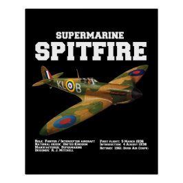 Pôster Supermarine Spitfire | WW2 Plane