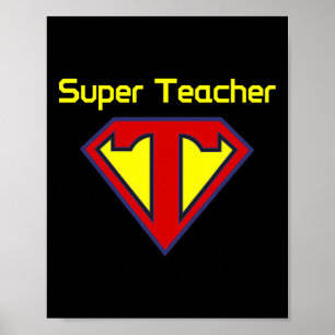 Poster Superprofessor Super-herói Professor Divertido