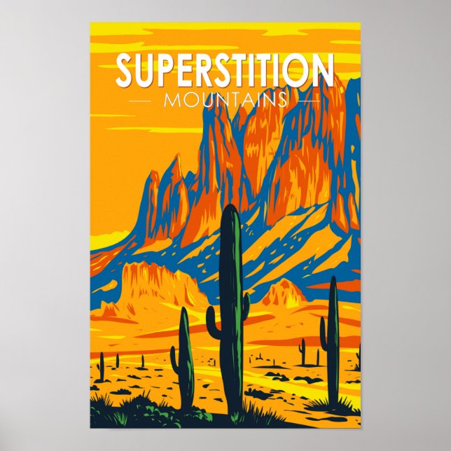Poster Superstição Monta Arizona Vintage (Frente)