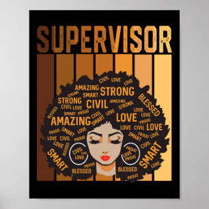 Poster Supervisor Afro Americano Mulheres Mês da História