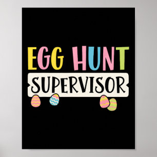 Poster Supervisor de Caça aos Ovos de Páscoa Divertido Mã
