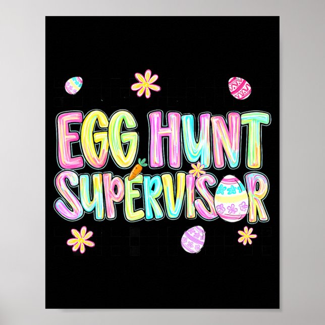 Poster Supervisor de Caça aos Ovos Dia de Páscoa Divertid (Frente)