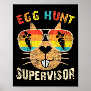 Poster Supervisor de Caça de Ovos Retro Festa de Caça de
