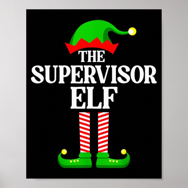 Poster Supervisor Elf Family Matching Group Funny Christm (Frente)