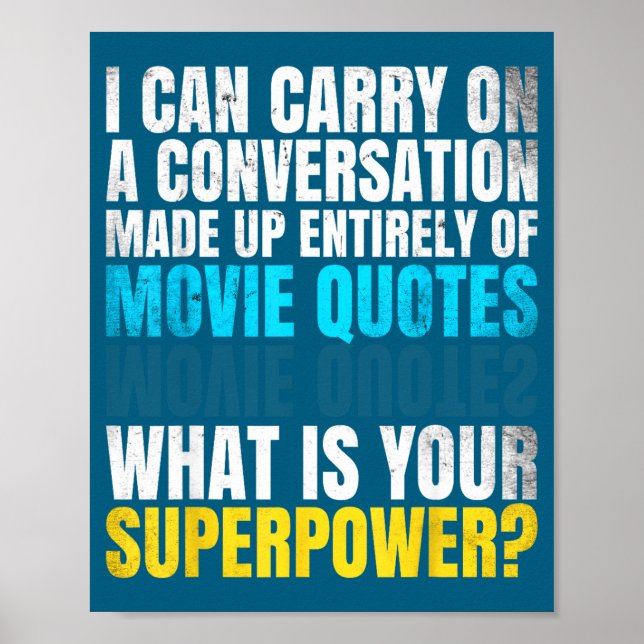 Poster Superwer engraçado. Conversa de Citações de Filmes (Frente)