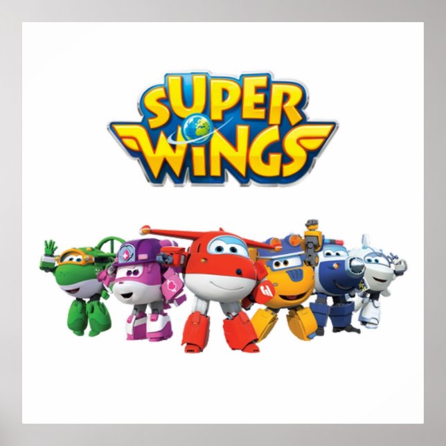 Poster Superwings cartoon infâncias mostram plano de heli (Frente)