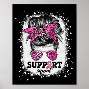 Poster Suportar Cancer de fita cor-de-rosa com estrondo q