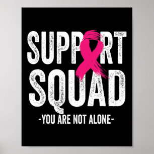 Poster Suportar Cancer de Fita Rosa Quadrado do Guerreiro