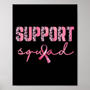 Poster Suportar Cancer de Leopardo-do-Fita Rosa-Quadrado