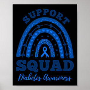 Poster Suportar Faixa Azul Esquadrão Fita T1d Tipo 1 Diab