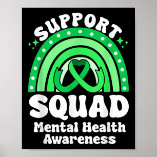 Poster Suportar Faixa Verde de Sensibilização Mental Esqu