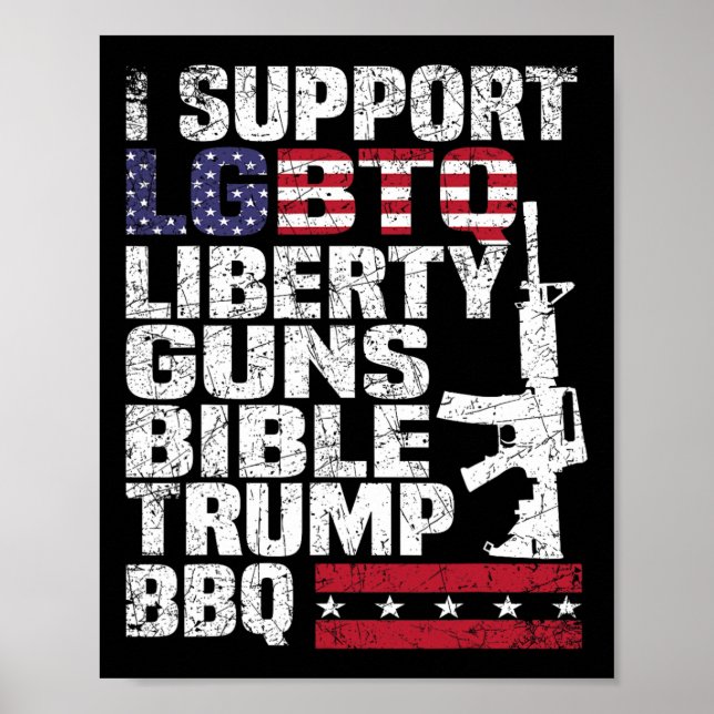 Poster Suportar O Churrasco De Trump De Bíblias Lgbtq Lib (Frente)