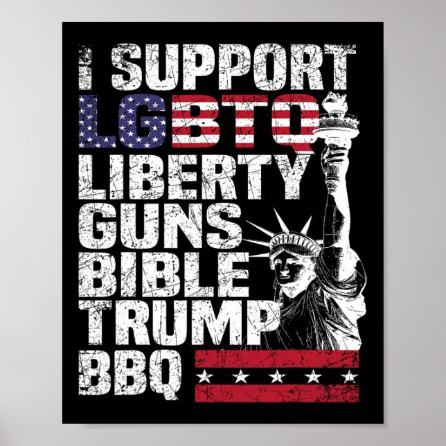 Poster Suportar O Churrasco De Trump De Bíblias Lgbtq Lib (Frente)