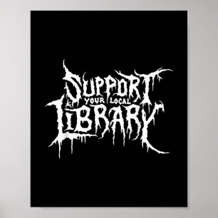 Poster Suportar o Design de Bookworm de Horror da Bibliot