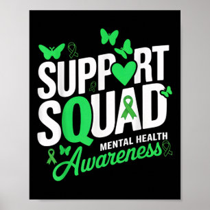 Poster Suportar Saúde Mental da Faixa Verde da Borboleta