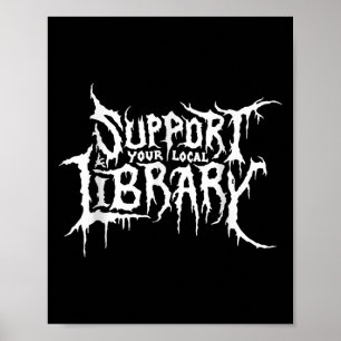 Poster Suportar seu Design de Bookworm de horror da bibli