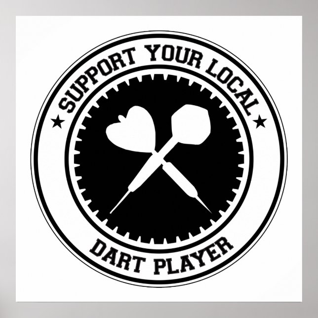 Pôster Suportar Seu Jogador De Dart Local (Frente)