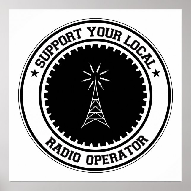Pôster Suportar seu operador de rádio local (Frente)