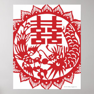 Poster Suporte afortunado do teste padrão para a