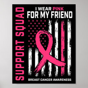 Poster Suporte ao Cancer de mama rosa-Visto com esquadrão