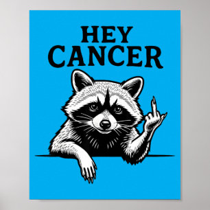 Poster Suporte ao Dedo do Meio de Guaxinim Engraçado F U