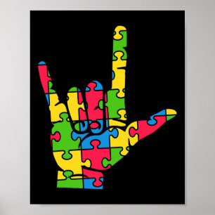 Poster Suporte Autismo - Linguagem de Sinais de Amor