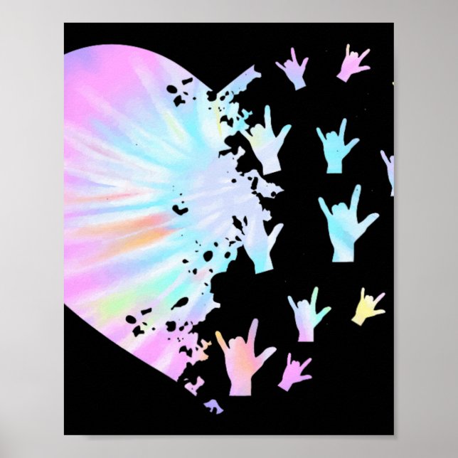 Poster Suporte de Coração em Língua de Sinais Conscientiz (Frente)