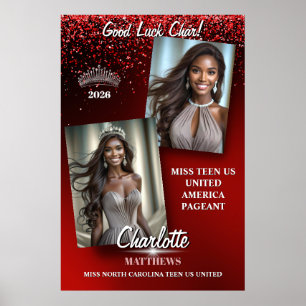 Poster Suporte de Porta do Título da Ruby Glimmer Pageant