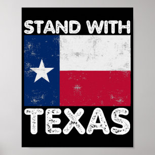 Poster Suporte para Texas I Stand com Texas Texan Flag